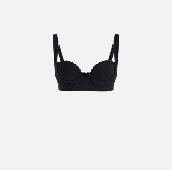 Elisabetta Franchi Top aus doppellagigem Stretch-Crêpe mit Feston-Stickerei – Bild 5