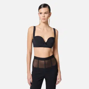 Elisabetta Franchi Top aus doppellagigem Stretch-Crêpe mit Feston-Stickerei 6 TO03752E2_110 TO03752E2 110 4 D