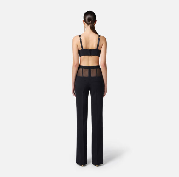 Elisabetta Franchi Top aus doppellagigem Stretch-Crêpe mit Feston-Stickerei – Bild 4