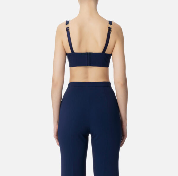 Elisabetta Franchi Top aus doppellagigem Stretch-Crêpe mit Feston-Stickerei – Bild 3
