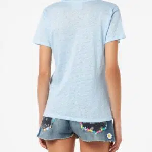 MC2 Saint Barth Eloise T-Shirt aus Leinenjersey 5 ELOI001 / 01791F UID ELOI00101791F WOMAN T SHIRT SKY 2