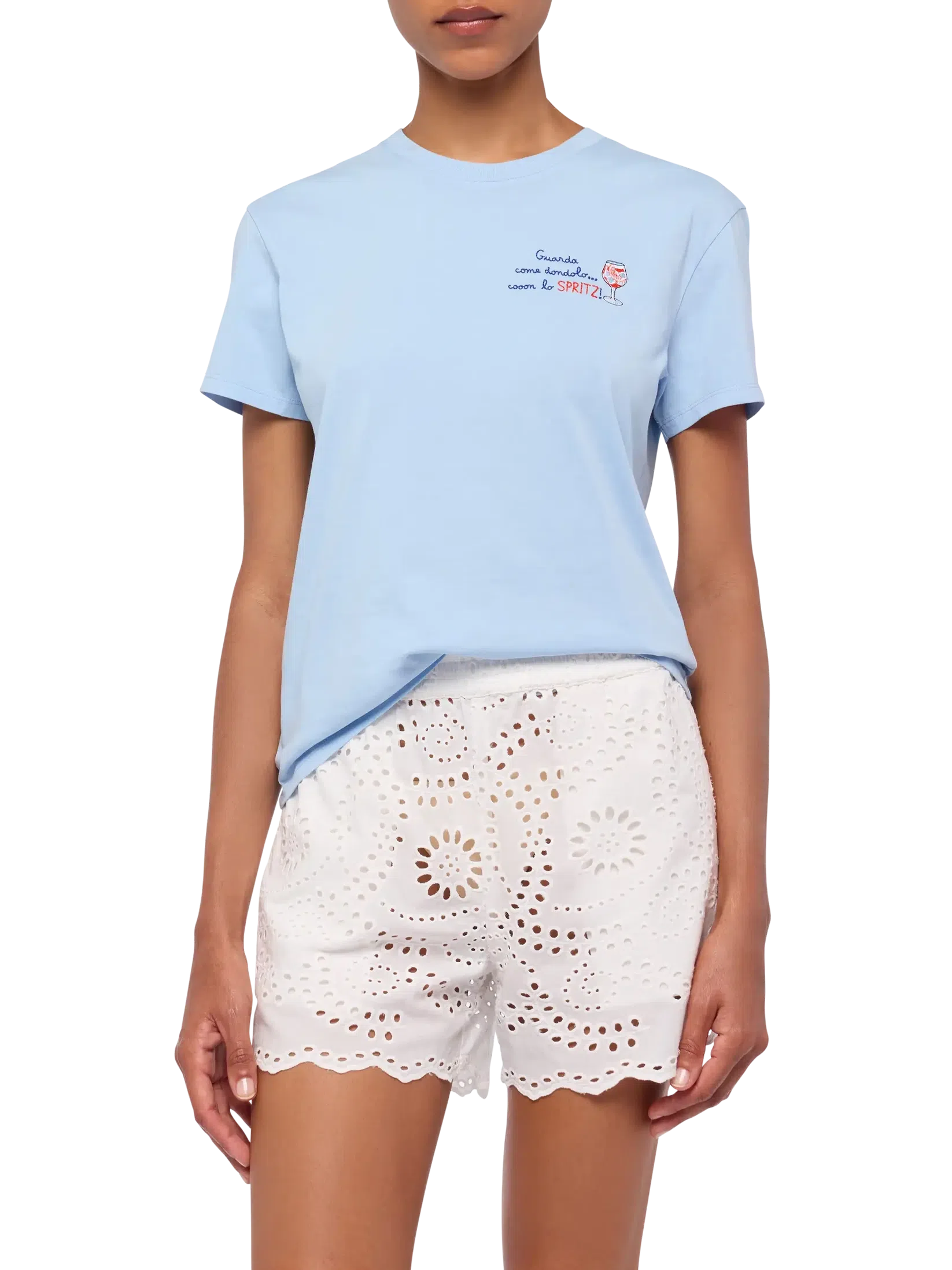 MC2 Saint Barth Emilie T-Shirt mit Guarda come Dondolo con lo Spritz Stickerei 1 MC2 Saint Barth Emilie T-Shirt mit Guarda come Dondolo con lo Spritz Stickerei