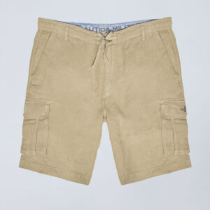 251BE254CT3508 aeronauticamilitare 251be254ct3508 57590 linen cargo bermuda shorts 3 2