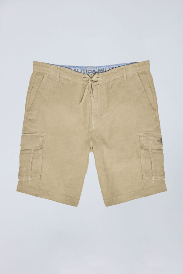 Aeronautica Militare Leinen-Cargo-Bermudashorts mit Kordelzug – Bild 6