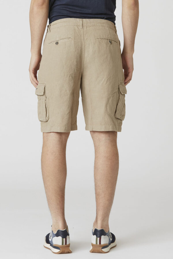 Aeronautica Militare Leinen-Cargo-Bermudashorts mit Kordelzug – Bild 3