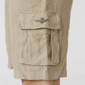251BE254CT3508 aeronauticamilitare 251be254ct3508 57590 linen cargo bermuda shorts 5 2