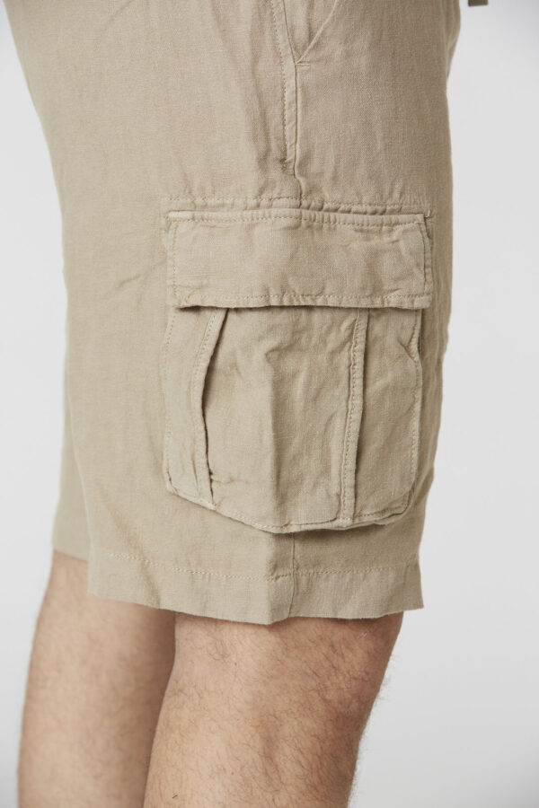 Aeronautica Militare Leinen-Cargo-Bermudashorts mit Kordelzug – Bild 5