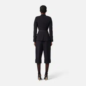 Elisabetta Franchi Jacke aus Crêpe mit Logo-Band 8 GI17156E2 GI17156E2 110 6 D