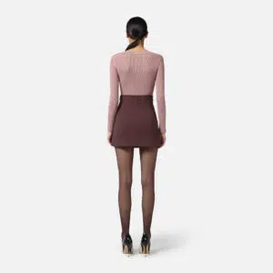 Elisabetta Franchi Rock aus doppellagigem Crêpe mit Reissverschluss 8 GO13156E2 GO13156E2 EA4 6 D