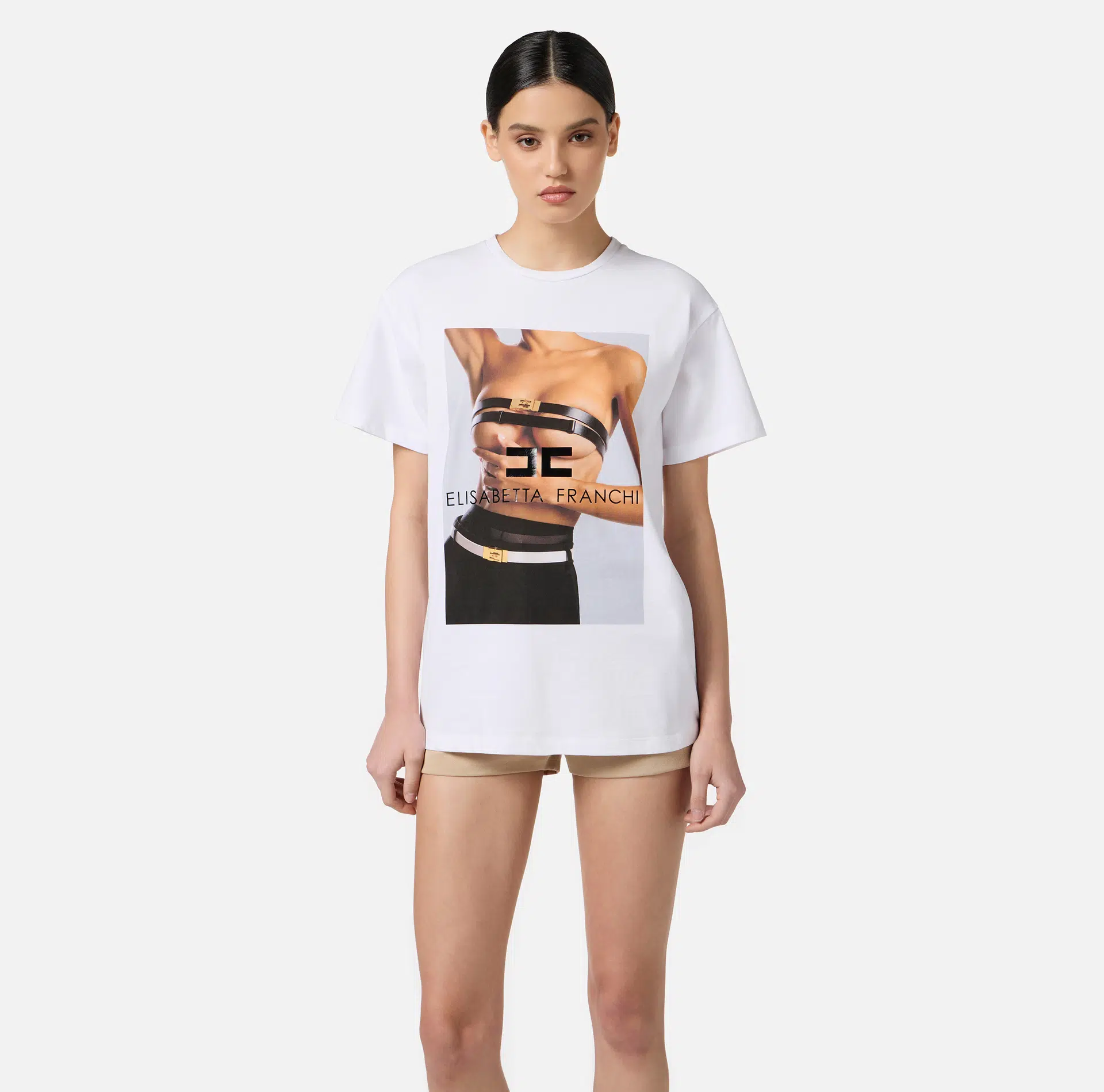 Elisabetta Franchi T-Shirt aus Baumwoll-Jersey mit Foto-Print 2 Elisabetta Franchi T-Shirt aus Baumwoll-Jersey mit Foto-Print – Bild 2