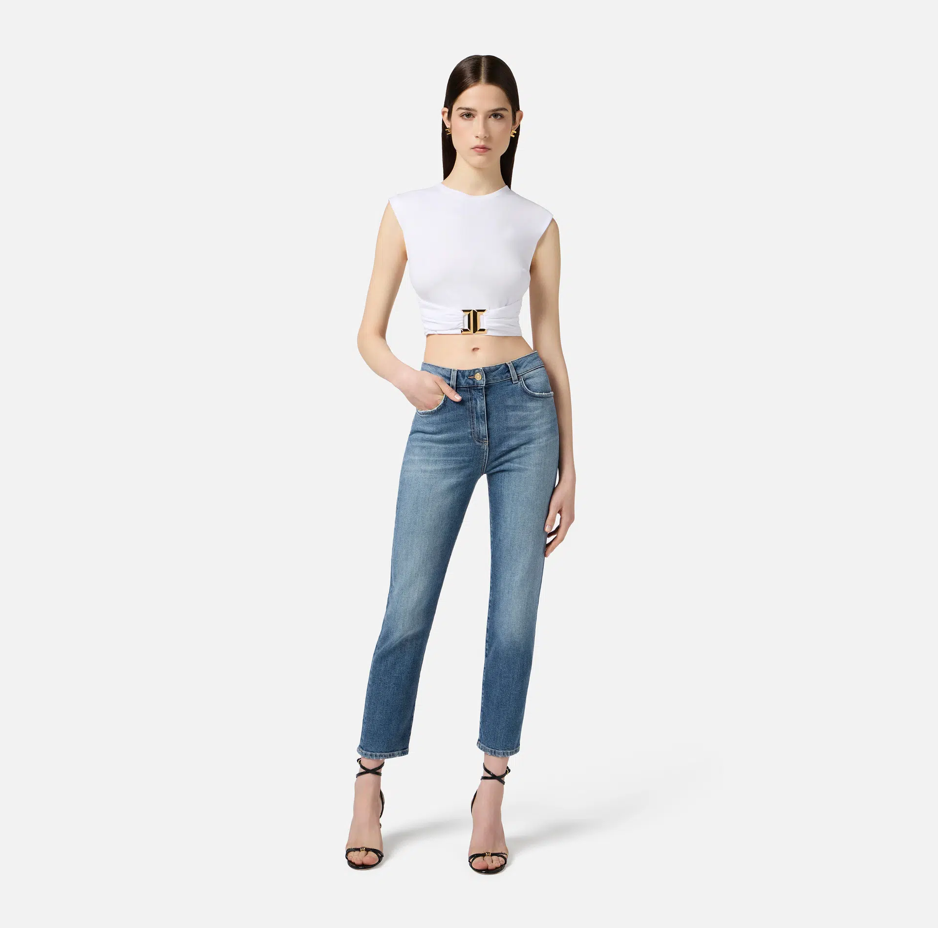 Elisabetta Franchi Jeans mit Präge-Logo 1 Elisabetta Franchi Jeans mit Präge-Logo
