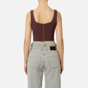 Elisabetta Franchi Top aus leichtem Crêpe mit Logo-Details 5 TO03956E2_EA4 TO03956E2 EA4 3