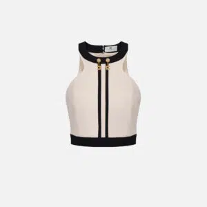 Elisabetta Franchi Top im Color-Blocking-Design aus doppellagigem Crêpe 9 TOT0156E2_EF1 TOT0156E2 EF1 1 D