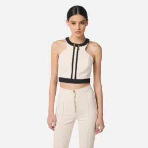 Elisabetta Franchi Top im Color-Blocking-Design aus doppellagigem Crêpe 6 TOT0156E2_EF1 TOT0156E2 EF1 4 D