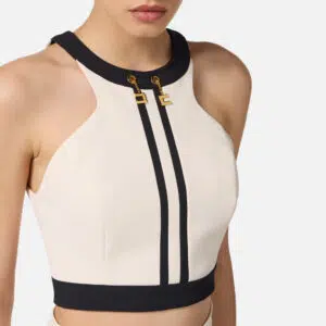 Elisabetta Franchi Top im Color-Blocking-Design aus doppellagigem Crêpe 7 TOT0156E2_EF1 TOT0156E2 EF1 5 D