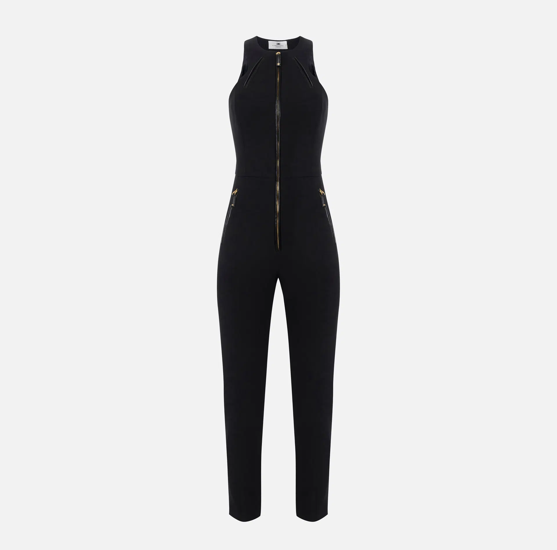 Elisabetta Franchi Jumpsuit aus doppellagigem Crêpe mit Reissverschlussdetails 5 Elisabetta Franchi Jumpsuit aus doppellagigem Crêpe mit Reissverschlussdetails – Bild 5