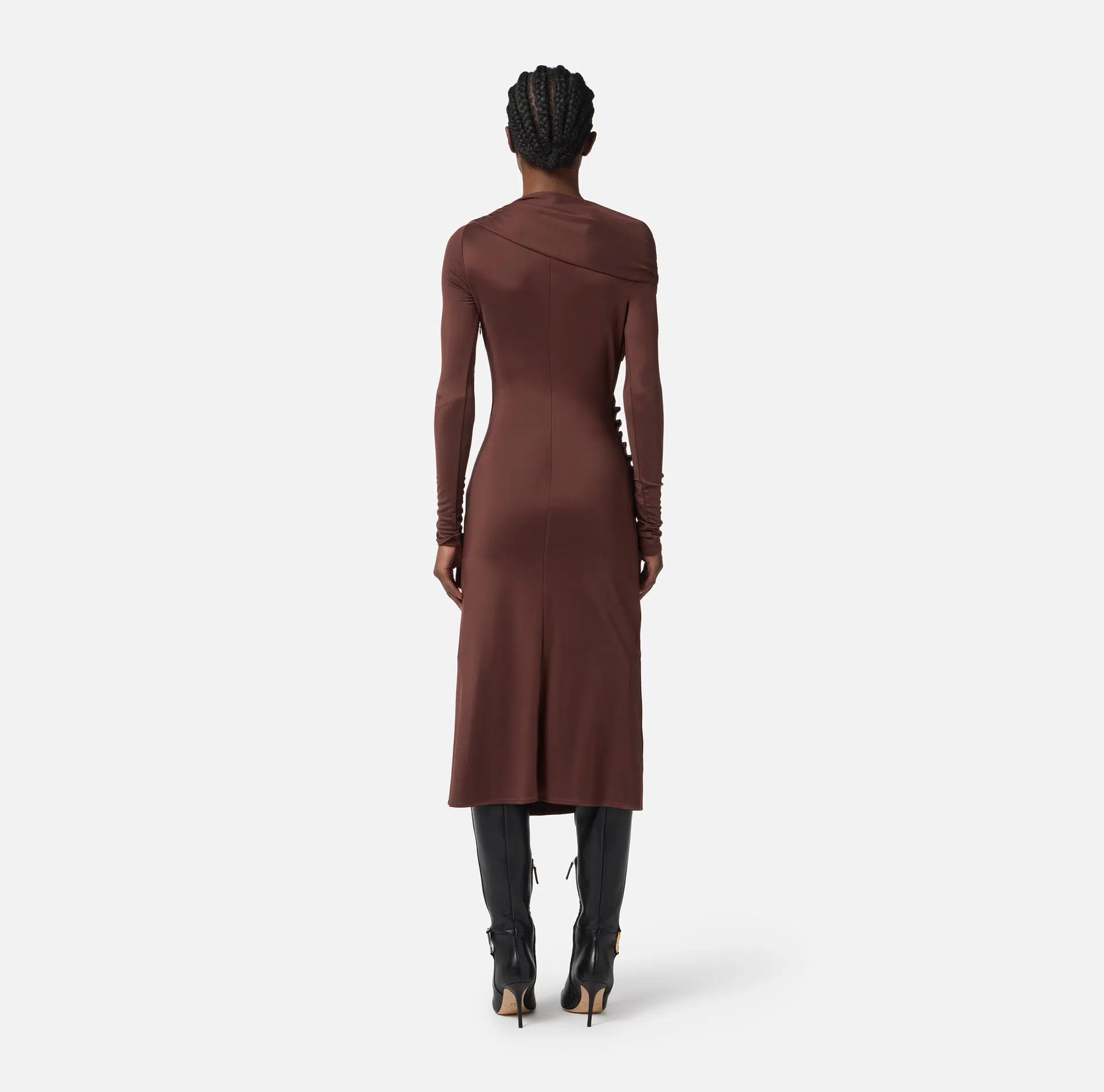 Elisabetta Franchi Kleid aus Jersey mit Schmuckknöpfen 4 Elisabetta Franchi Kleid aus Jersey mit Schmuckknöpfen – Bild 4