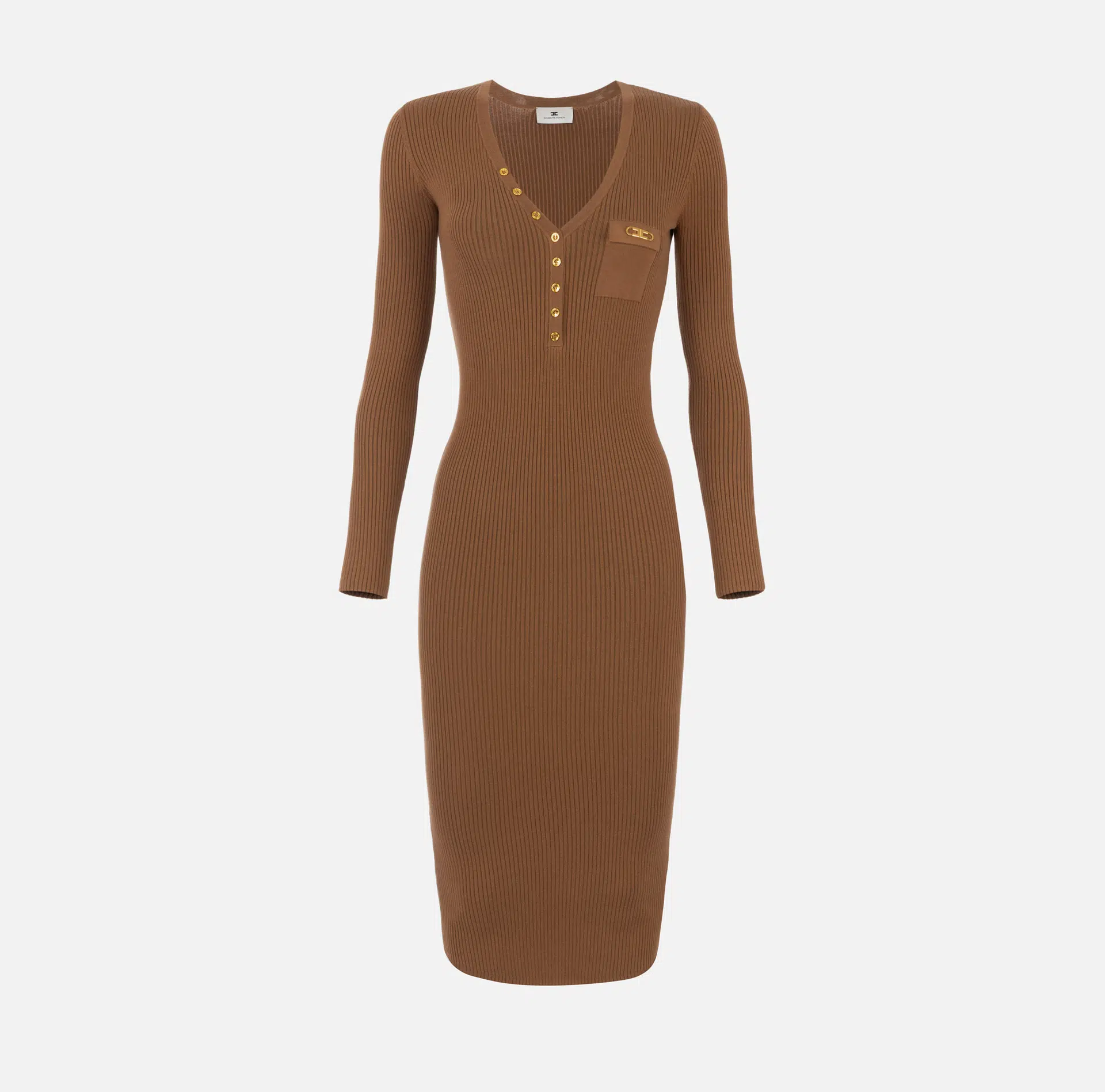 Elisabetta Franchi Rippstrick-Kleid mit kleiner Tasche 5 Elisabetta Franchi Rippstrick-Kleid mit kleiner Tasche – Bild 5