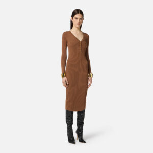 Elisabetta Franchi Rippstrick-Kleid mit kleiner Tasche