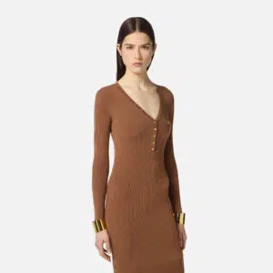 Elisabetta Franchi Rippstrick-Kleid mit kleiner Tasche 6 AM10B56E2 AM10B56E2 EC1 4 D