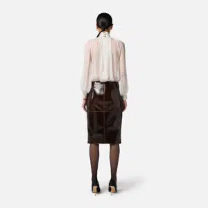 Elisabetta Franchi Bluse aus Voile mit Schmuckhäkchen 8 CA13457E2 CA13457E2 360 6 D