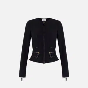 Elisabetta Franchi Jacke aus doppellagigem Crêpe mit Reissverschlussdetails 9 GI17356E2 GI17356E2 110 1 D