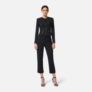 Elisabetta Franchi Jacke aus doppellagigem Crêpe mit Reissverschlussdetails