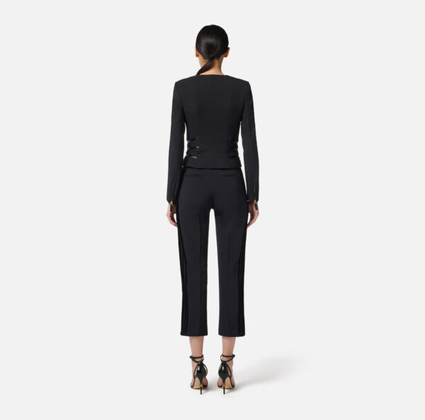 Elisabetta Franchi Jacke aus doppellagigem Crêpe mit Reissverschlussdetails – Bild 4