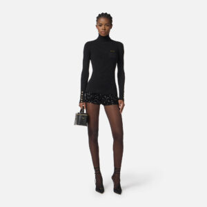 Elisabetta Franchi Gerippter Pullover mit kleiner Tasche