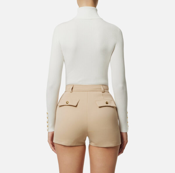 Elisabetta Franchi Gerippter Pullover mit kleiner Tasche – Bild 3