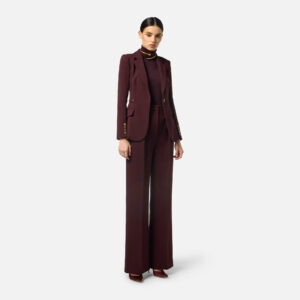 Elisabetta Franchi Hose aus Crêpe mit Schmuck-Accessoire