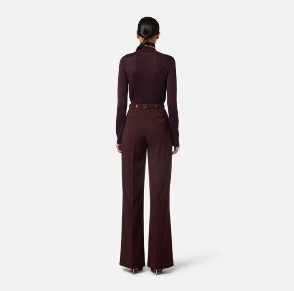 Elisabetta Franchi Hose aus Crêpe mit Schmuck-Accessoire – Bild 4