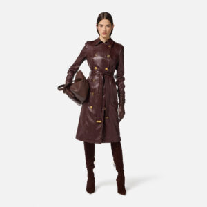 Elisabetta Franchi Trenchcoat in Craquelé-Optik