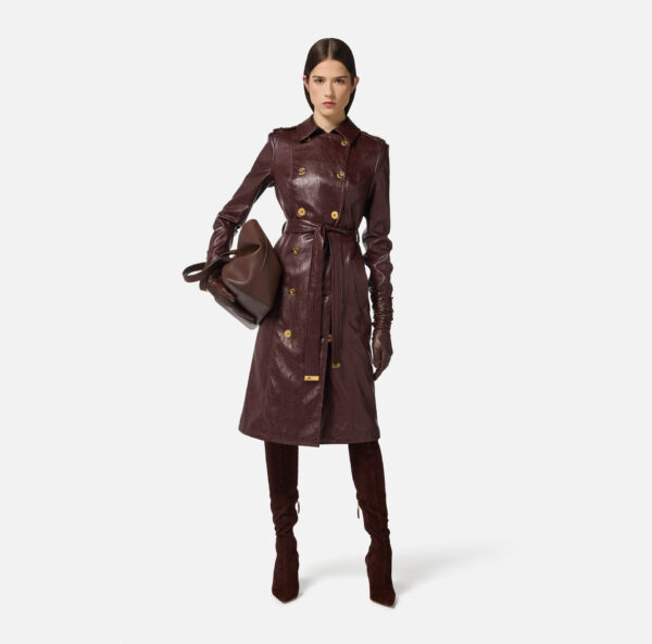 Elisabetta Franchi Trenchcoat in Craquelé-Optik