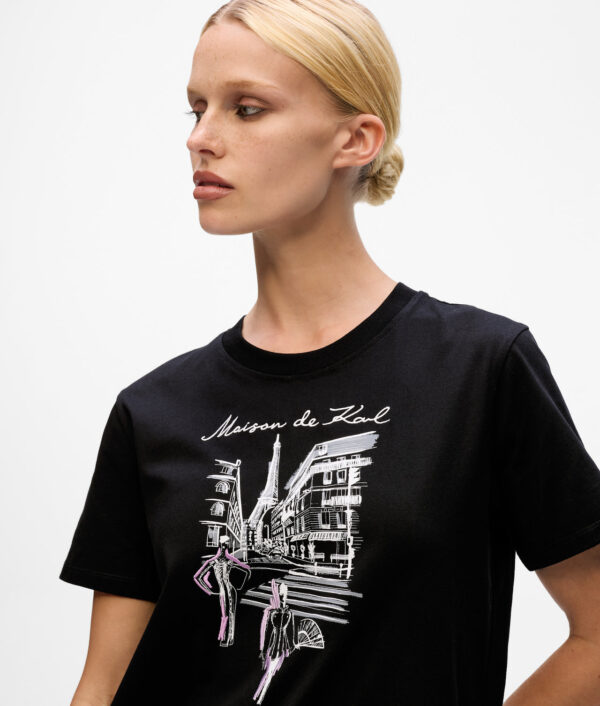 Karl Lagerfeld T-Shirt mit Paris-Skizze – Bild 3