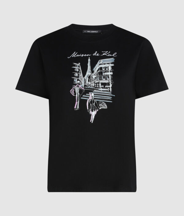Karl Lagerfeld T-Shirt mit Paris-Skizze – Bild 5