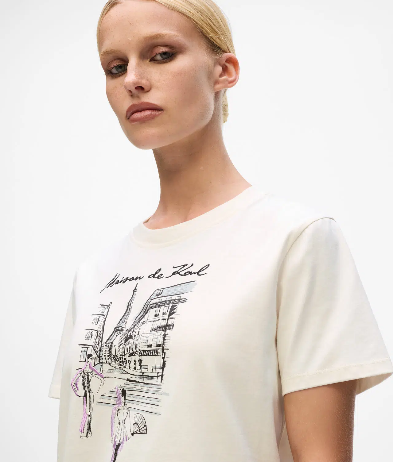 Karl Lagerfeld T-Shirt mit Paris-Skizze 3 Karl Lagerfeld T-Shirt mit Paris-Skizze – Bild 3