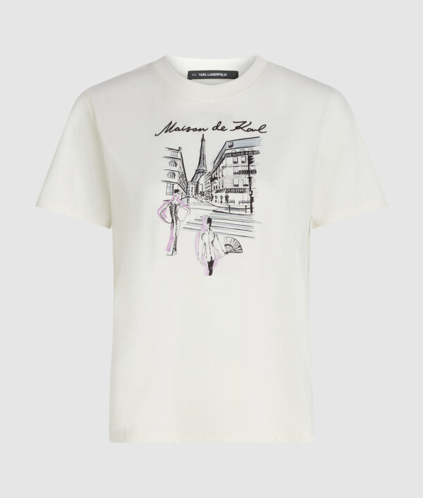 Karl Lagerfeld T-Shirt mit Paris-Skizze – Bild 5