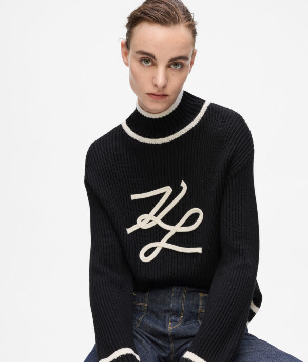 Karl Lagerfeld Rollkragenpullover mit Karl-Autogramm – Bild 3