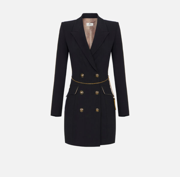 Elisabetta Franchi Kleid aus leichtem Crêpe mit Schmuckkette – Bild 4