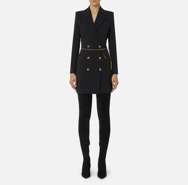 Elisabetta Franchi Kleid aus leichtem Crêpe mit Schmuckkette
