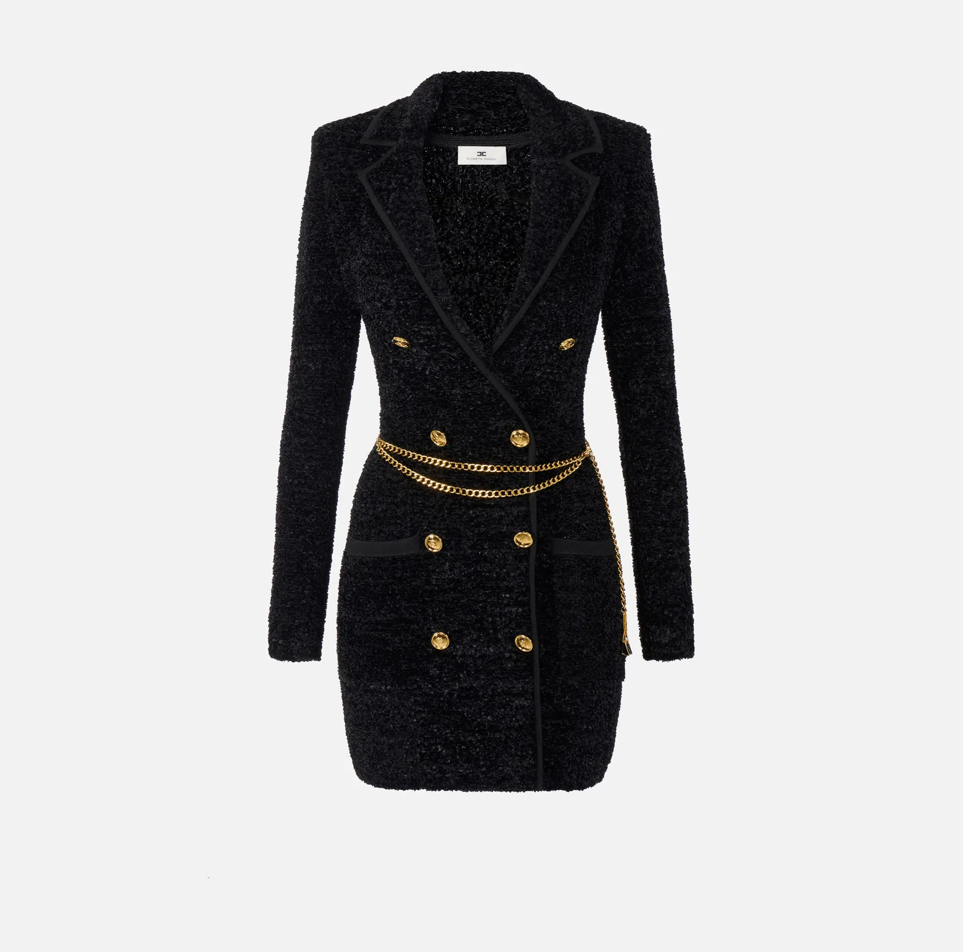 Elisabetta Franchi Kleid in Chenille-Bouclé-Optik mit Gürtel 5 Elisabetta Franchi Kleid in Chenille-Bouclé-Optik mit Gürtel – Bild 5