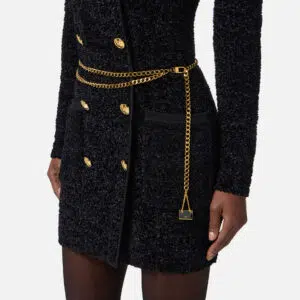 Elisabetta Franchi Kleid in Chenille-Bouclé-Optik mit Gürtel 7 AM32S57E2 AM32S57E2 110 5 D