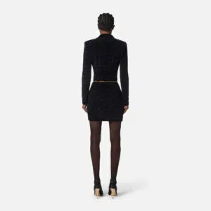 Elisabetta Franchi Kleid in Chenille-Bouclé-Optik mit Gürtel 8 AM32S57E2 AM32S57E2 110 6 D