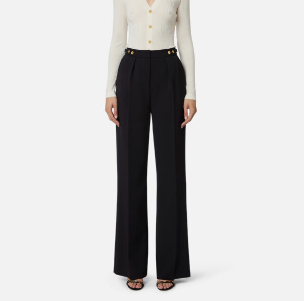 Elisabetta Franchi Hose aus Crêpe mit Schmuck-Accessoire
