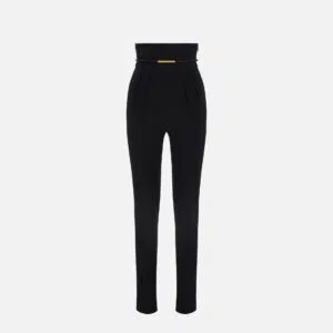 Elisabetta Franchi Hose aus leichtem Crêpe mit Gürtel 9 PA13457E2 PA13457E2 110 1 D