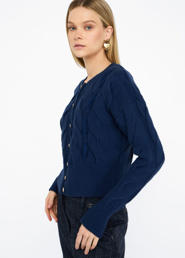 Liu Jo Zopfmuster-Cardigan aus Wolle – Bild 4