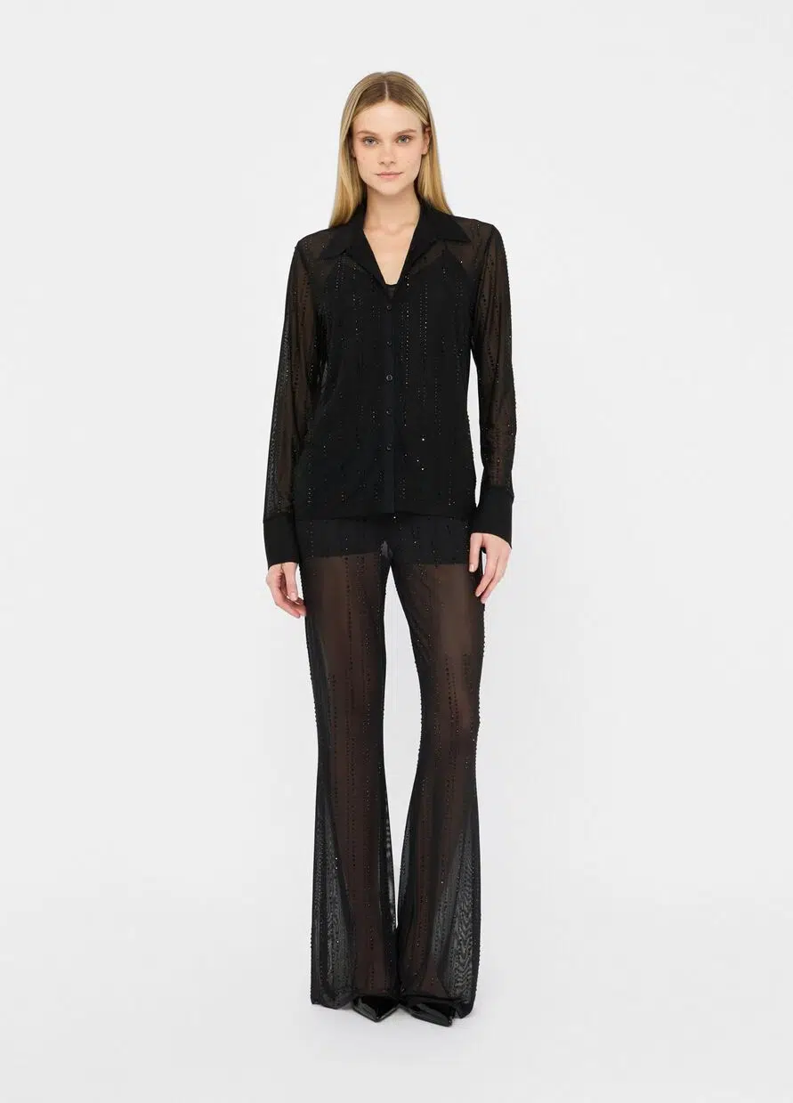 Liu Jo Hemdbluse aus Tüll mit Strass 1 Liu Jo Hemdbluse aus Tüll mit Strass