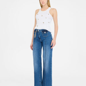Liu Jo Flare-Jeans mit Schmuckanhänger