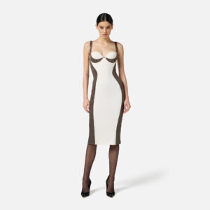 Elisabetta Franchi Kleid aus leichtem Crêpe mit Python-Details